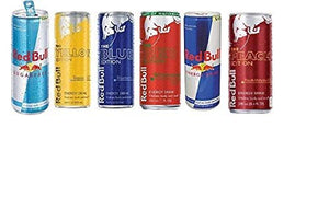Red Bull Energy Drink Variety Pack : Original, SugarFree, Blue, Yellow, Red, Peach, 8.4fl.oz (Pack of 24)