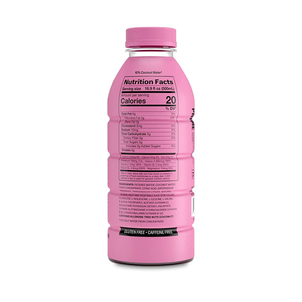 Prime Hydration Drink Sports Beverage "STRAWBERRY WATERMELON," Naturally Flavored, 10% Coconut Water, 250mg BCAAs, B Vitamins, Antioxidants, 834mg Electrolytes, Only 20 Calories per 16.9 Fl Oz Bottle (Pack of 12)