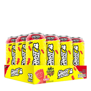 Ghost Energy Ready to Drink 16 Ounce Cans (Sour Patch Kids Redberry, 12 Cans)